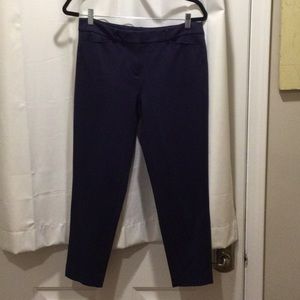 WHBM slim ankle navy ponte dress pants 4R